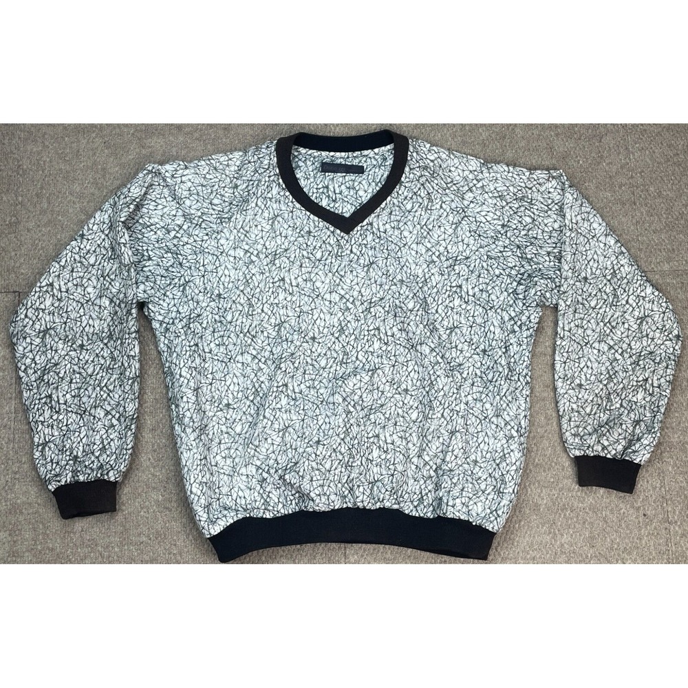Dana Lee Sportswear‎ Men's Vintage Long Sleeve V-Neck Golf Pullover Size Small